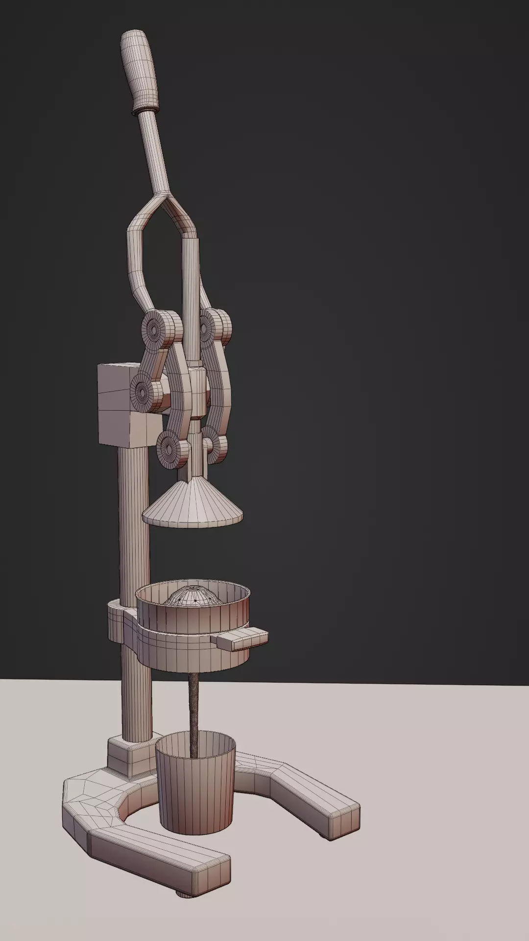 Heavy Duty Manual Citrus Press Juicer Cast-Iron Lever lowpoly Low-poly 3D model_6