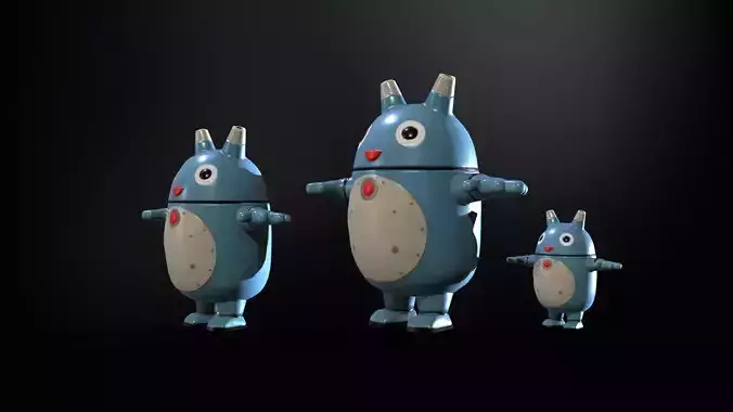 Minirobotic7Pack2 Low-poly 3D model