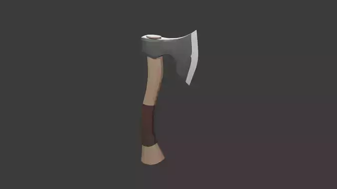 Low poly one hand Axe Low-poly 3D model