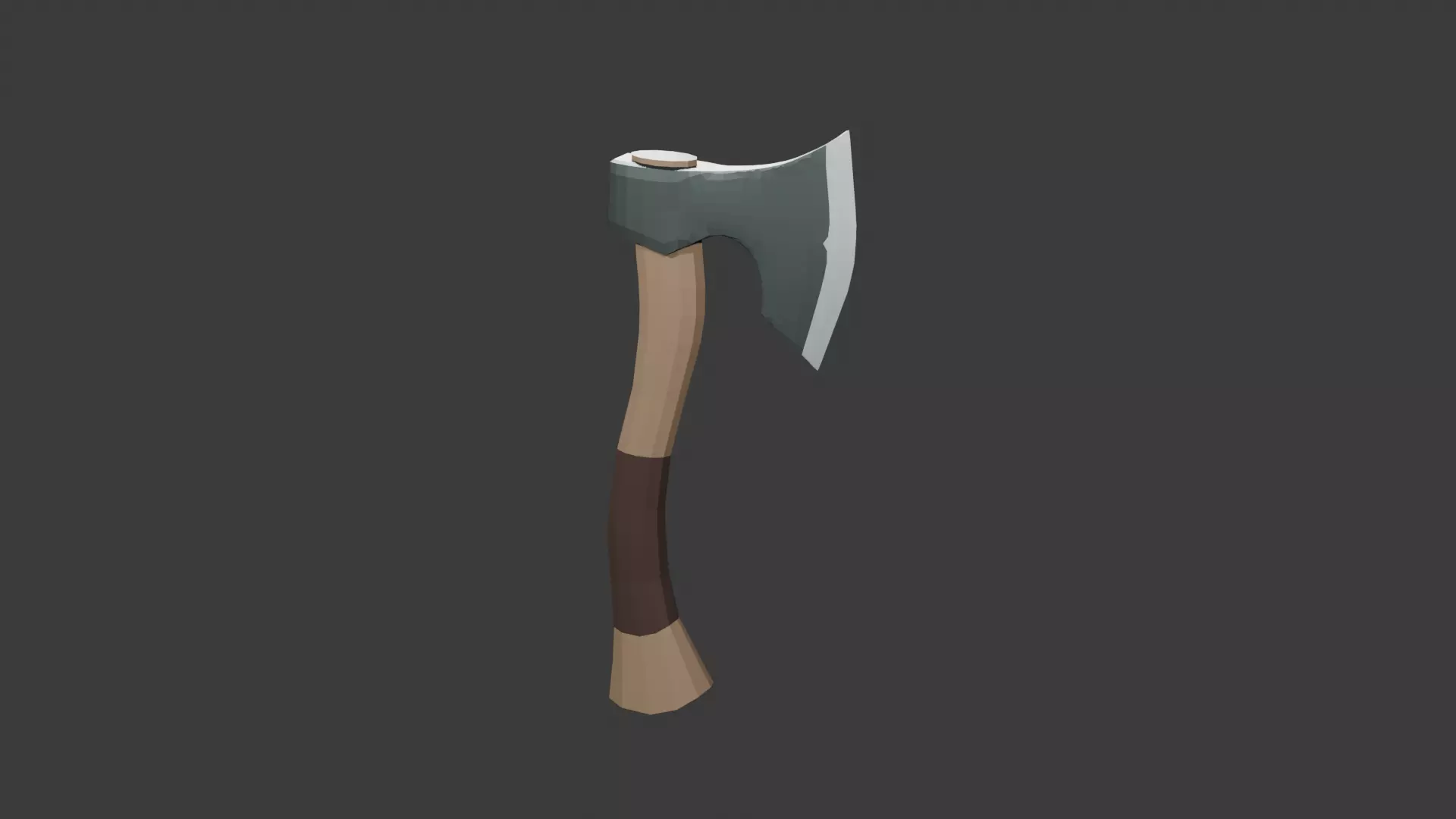 Low poly one hand Axe Low-poly 3D model_0