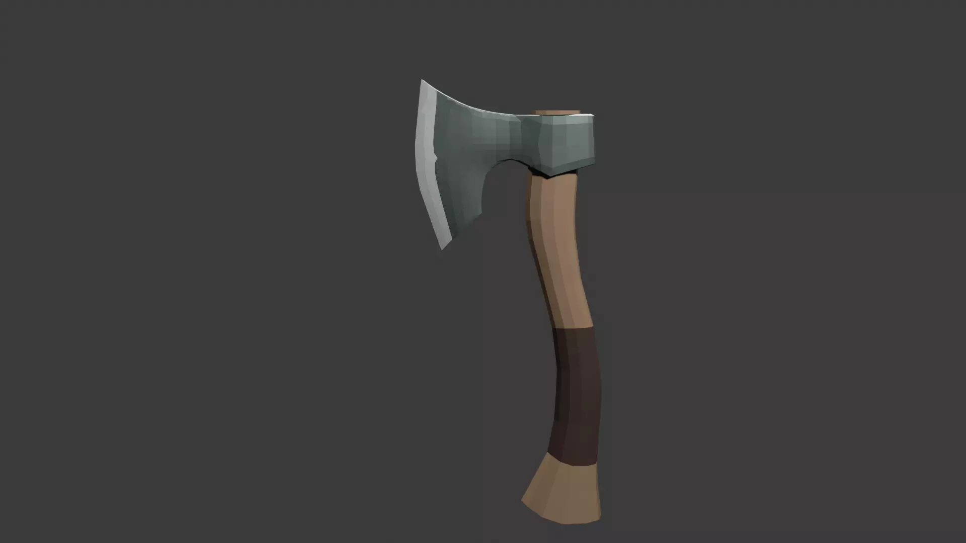 Low poly one hand Axe Low-poly 3D model_2