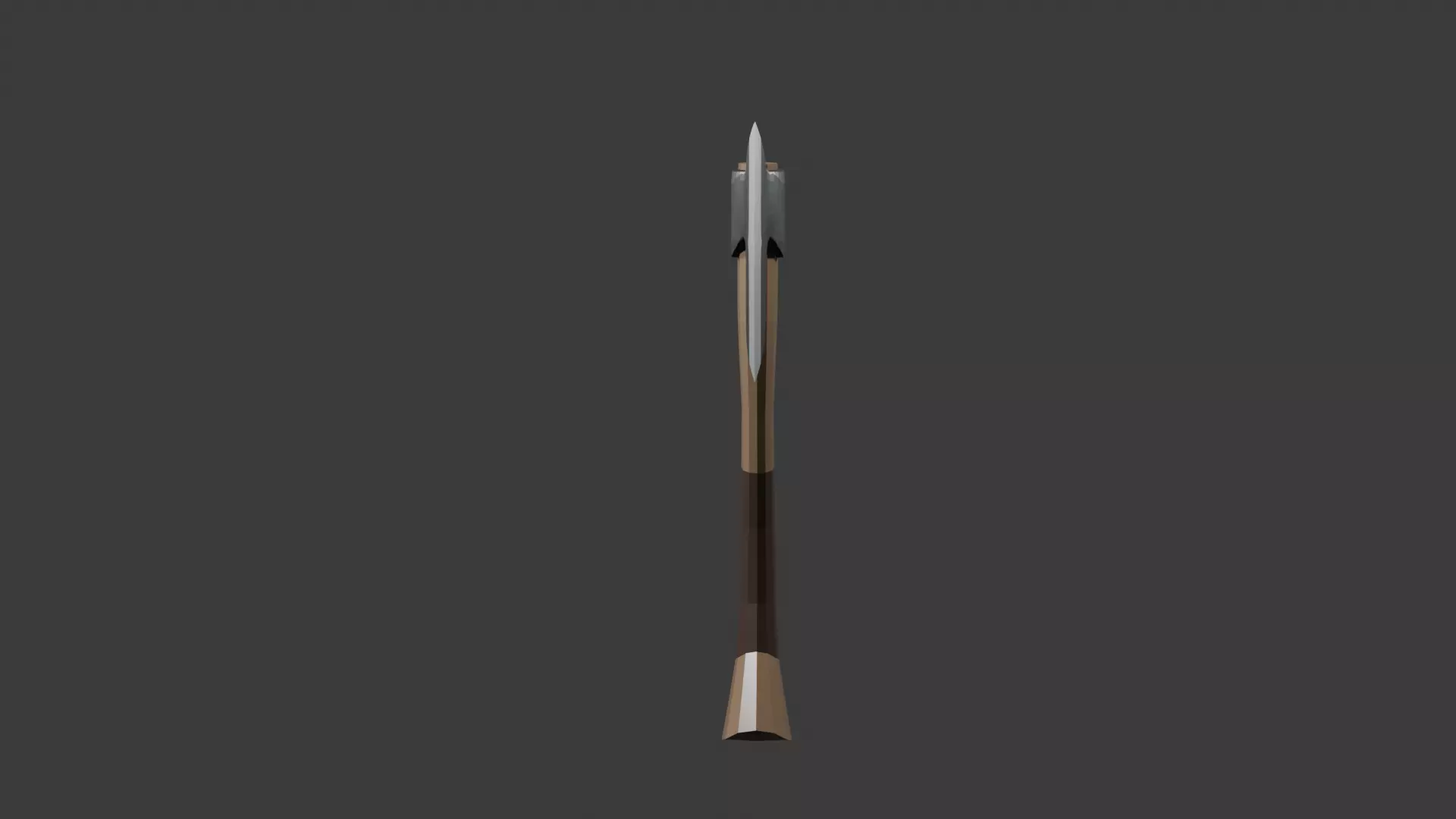 Low poly one hand Axe Low-poly 3D model_1