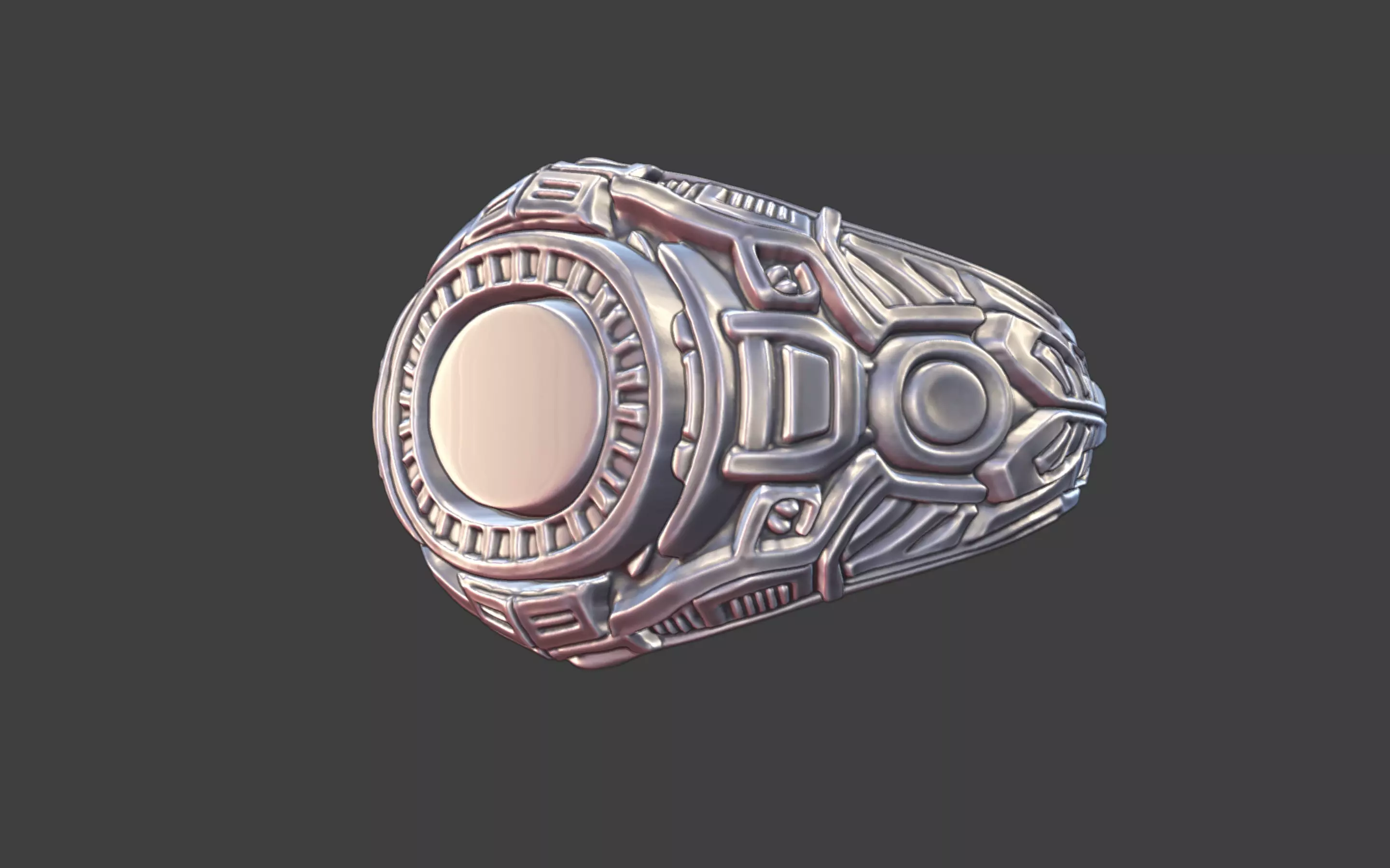 futuristic techno ring 3D print model
