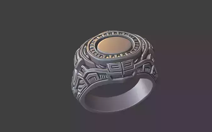 futuristic techno ring