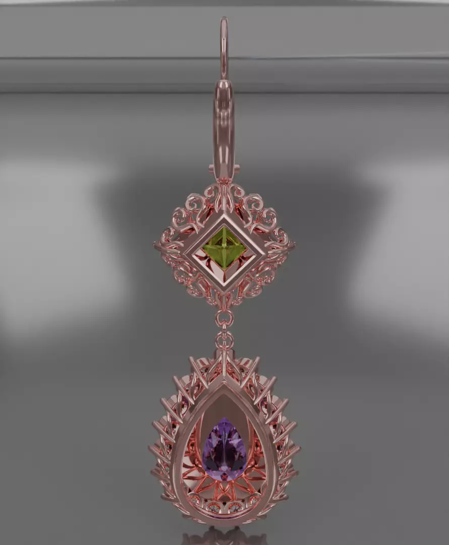 Aurelis earrings set 3D model jewelry 3D model_31