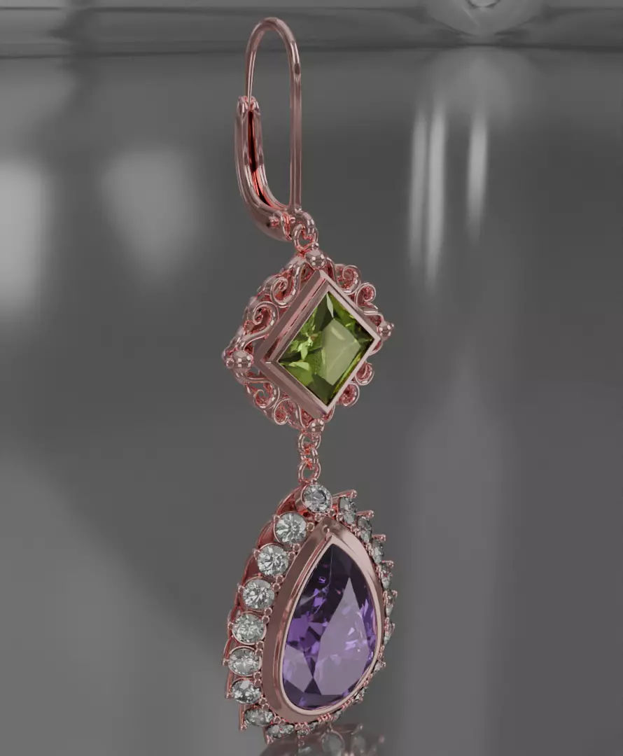 Aurelis earrings set 3D model jewelry 3D model_24