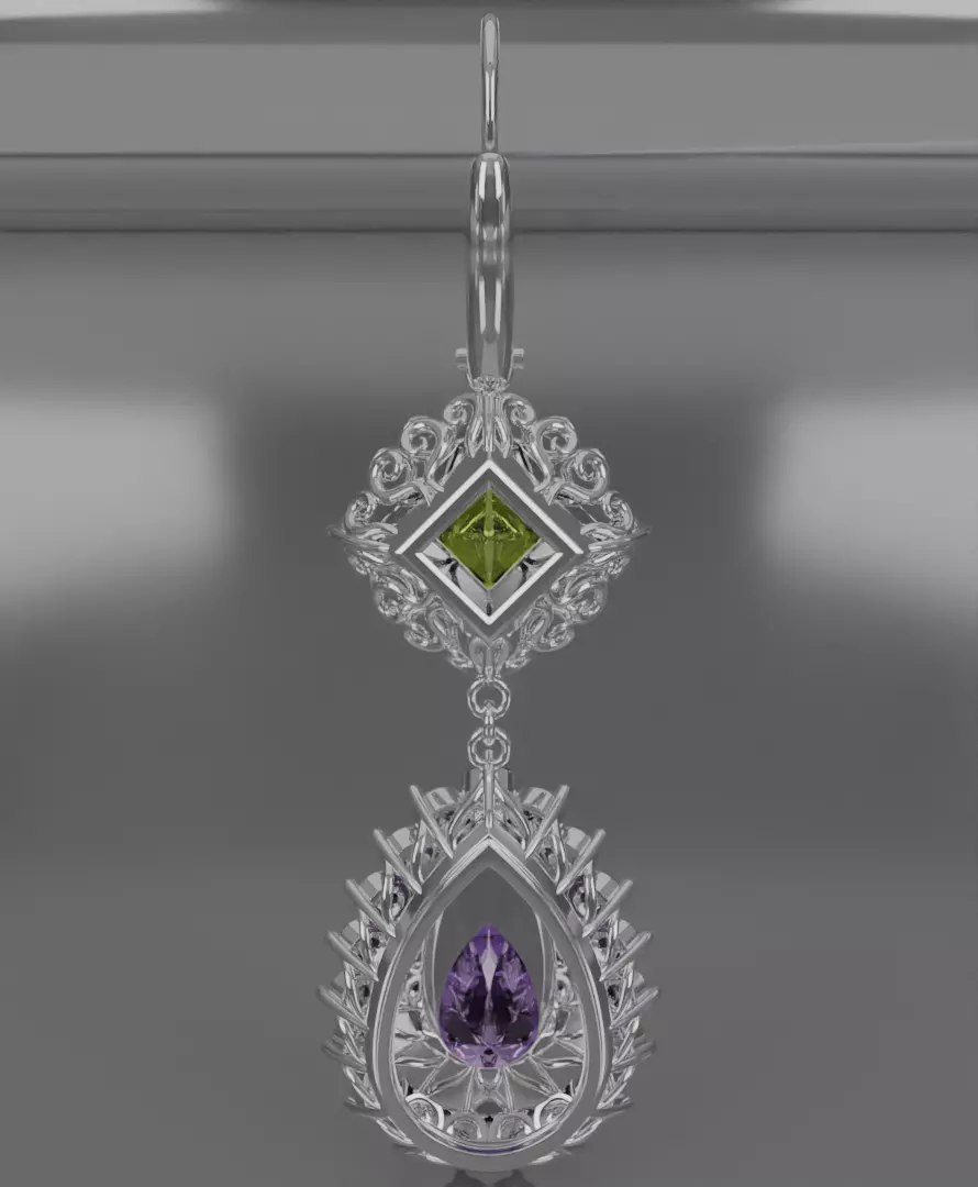 Aurelis earrings set 3D model jewelry 3D model_19