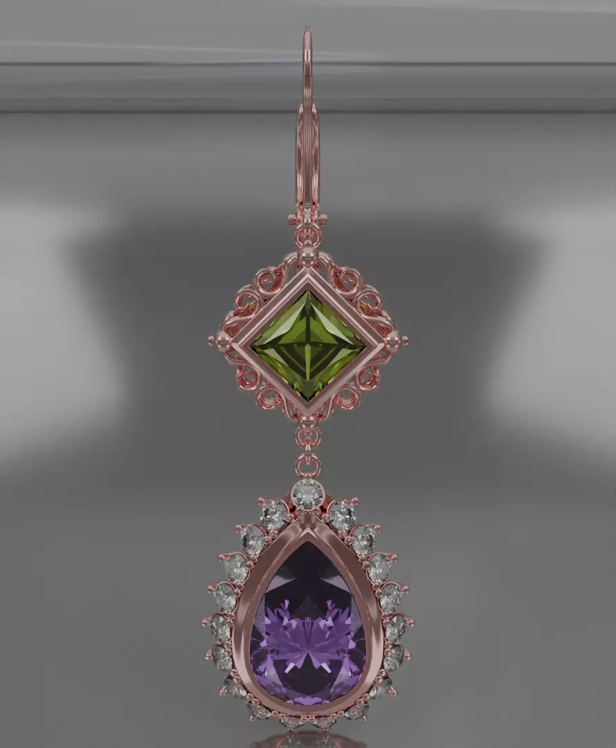 Aurelis earrings set 3D model jewelry 3D model_25