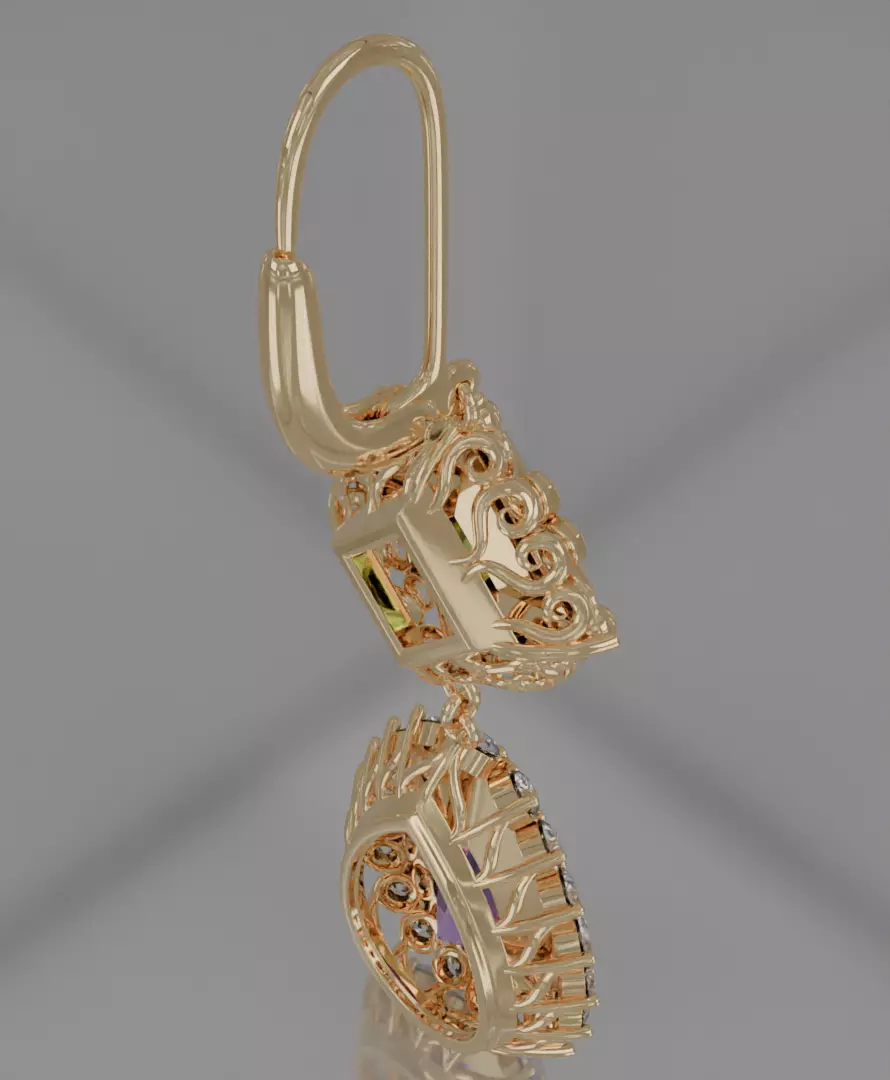 Aurelis earrings set 3D model jewelry 3D model_8