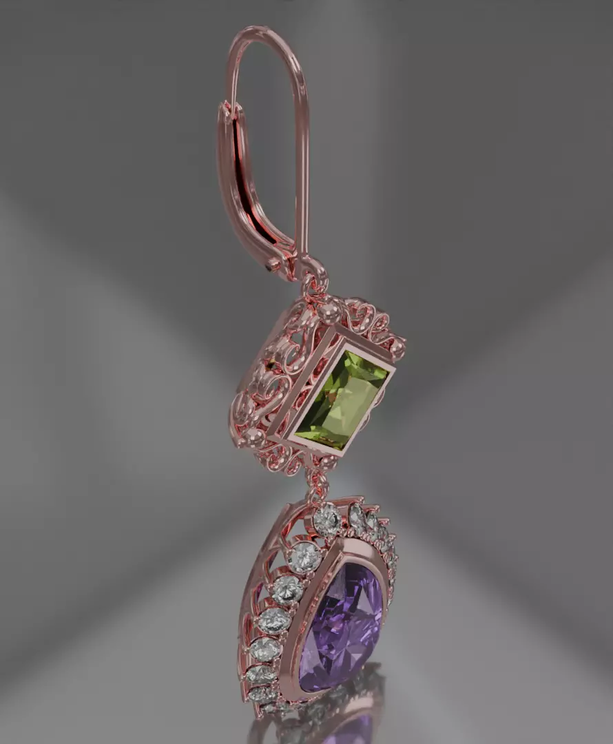 Aurelis earrings set 3D model jewelry 3D model_32