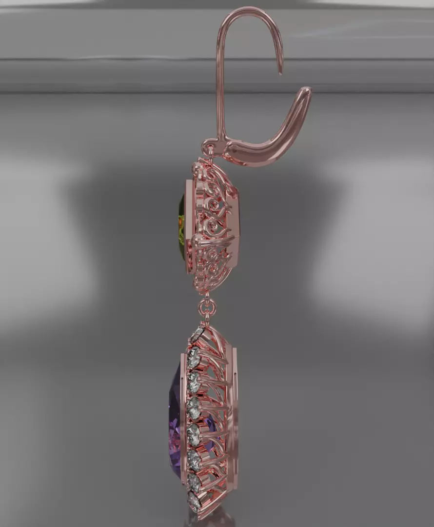 Aurelis earrings set 3D model jewelry 3D model_29