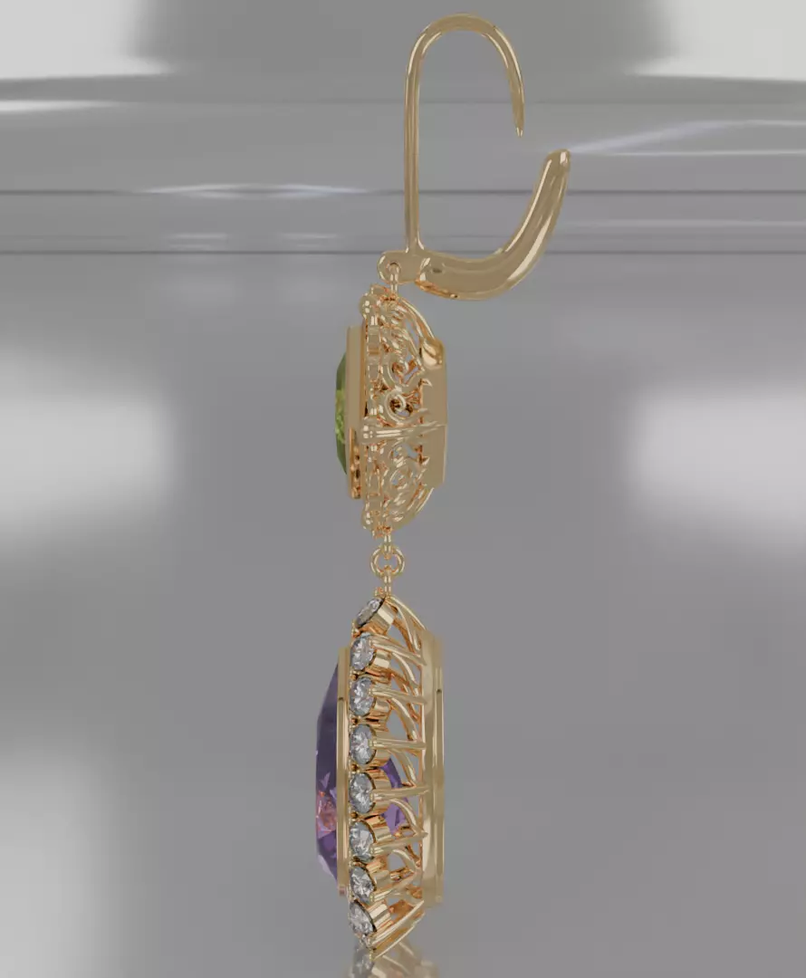 Aurelis earrings set 3D model jewelry 3D model_5