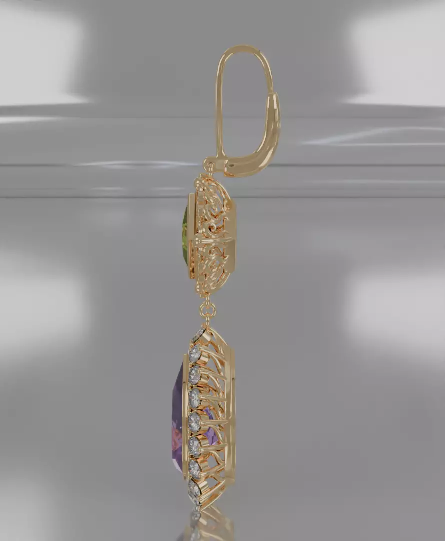 Aurelis earrings set 3D model jewelry 3D model_3