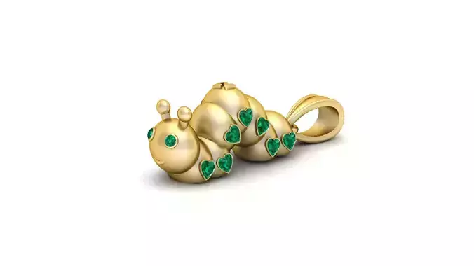 Caterpillar Pendant  3D Printable Model 3D print model