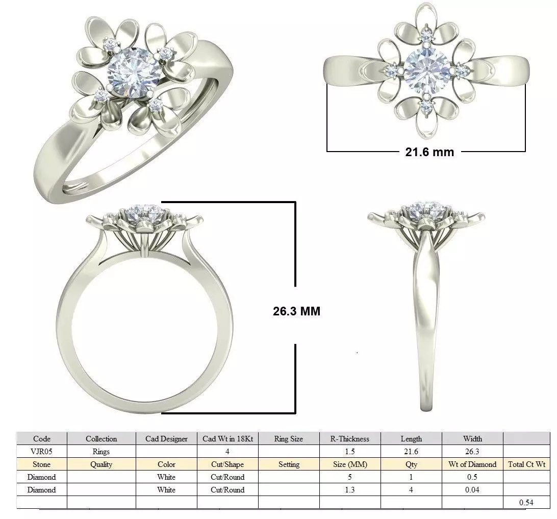 Women Ring  Render 3dm STL OBJ FBX Details 3D print model_4