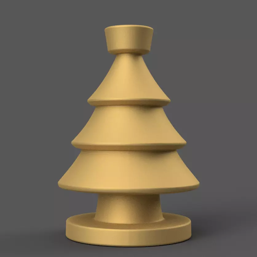 Christmas Tree Candle Container STL 3D print model_0
