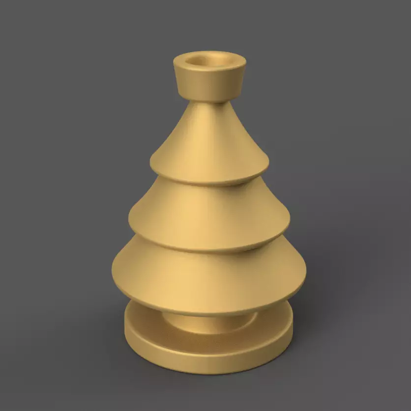 Christmas Tree Candle Container STL 3D print model_1