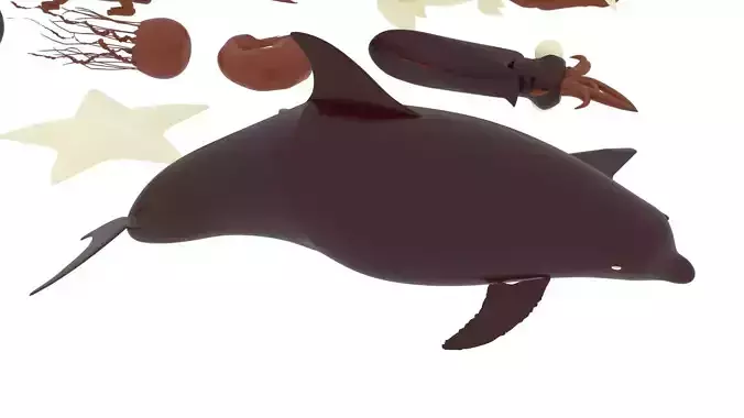 Chocolate Sea Creatures Set 3D model 6
