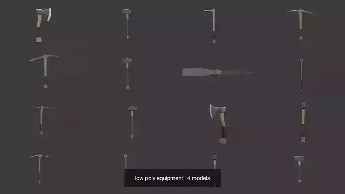 low poly equipment 3D Model Collection