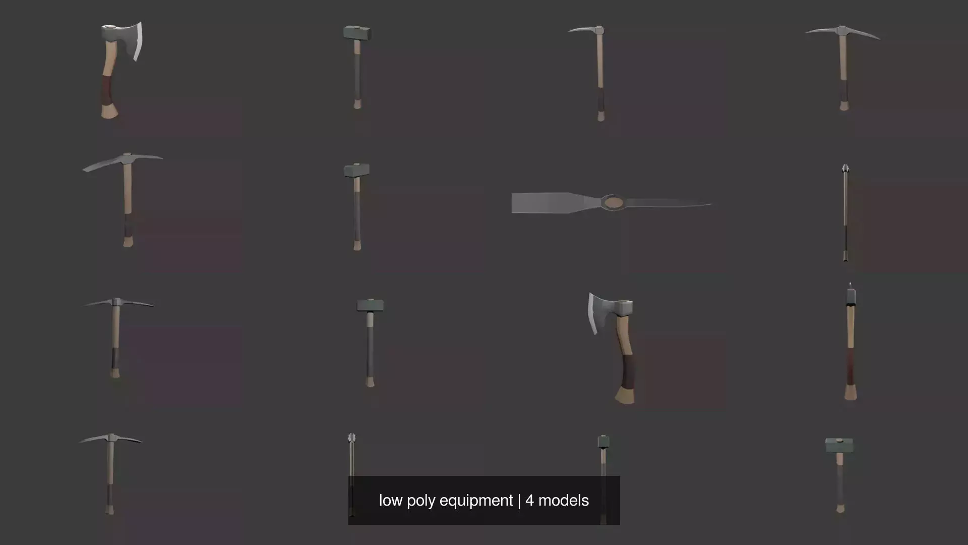 low poly equipment 3D Model Collection_0