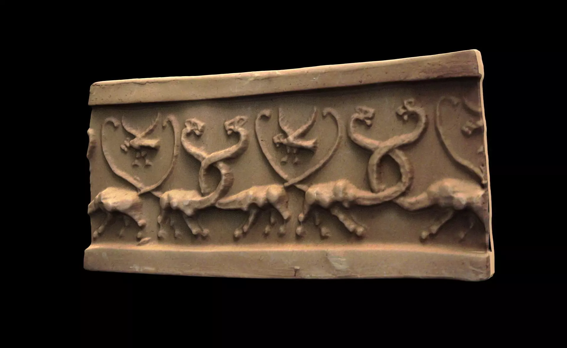 Serpopard Cylinder Seal - 3D Replica 3D print model_6