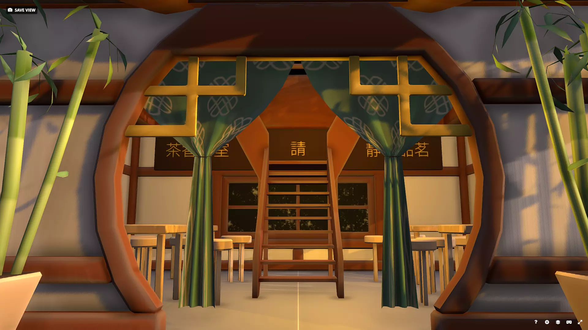 Stylized Chinese Teahouse Diorama Low-poly 3D model_8