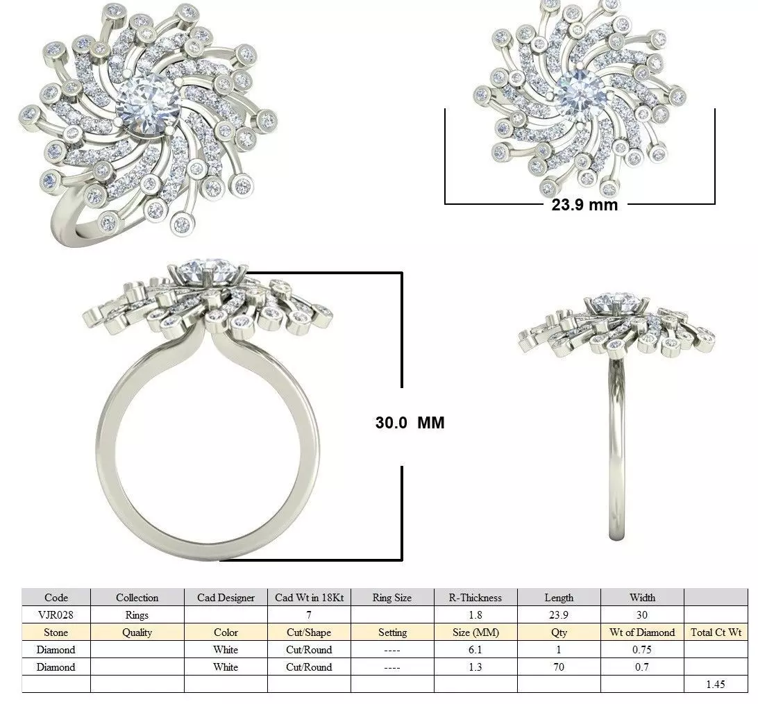 Women Ring Render 3dm STL OBJ FBX Details 3D print model_5