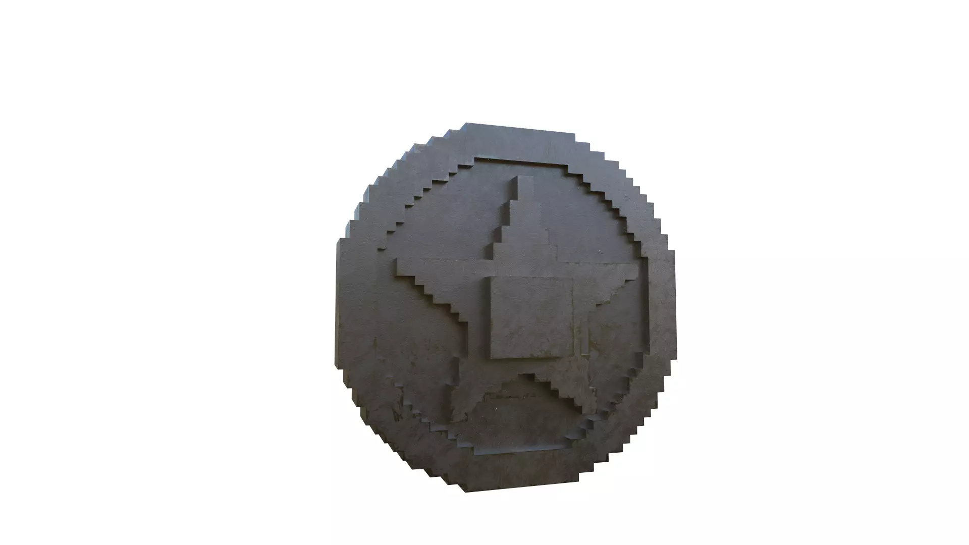 Voxel Star Coin Low-poly 3D model_5
