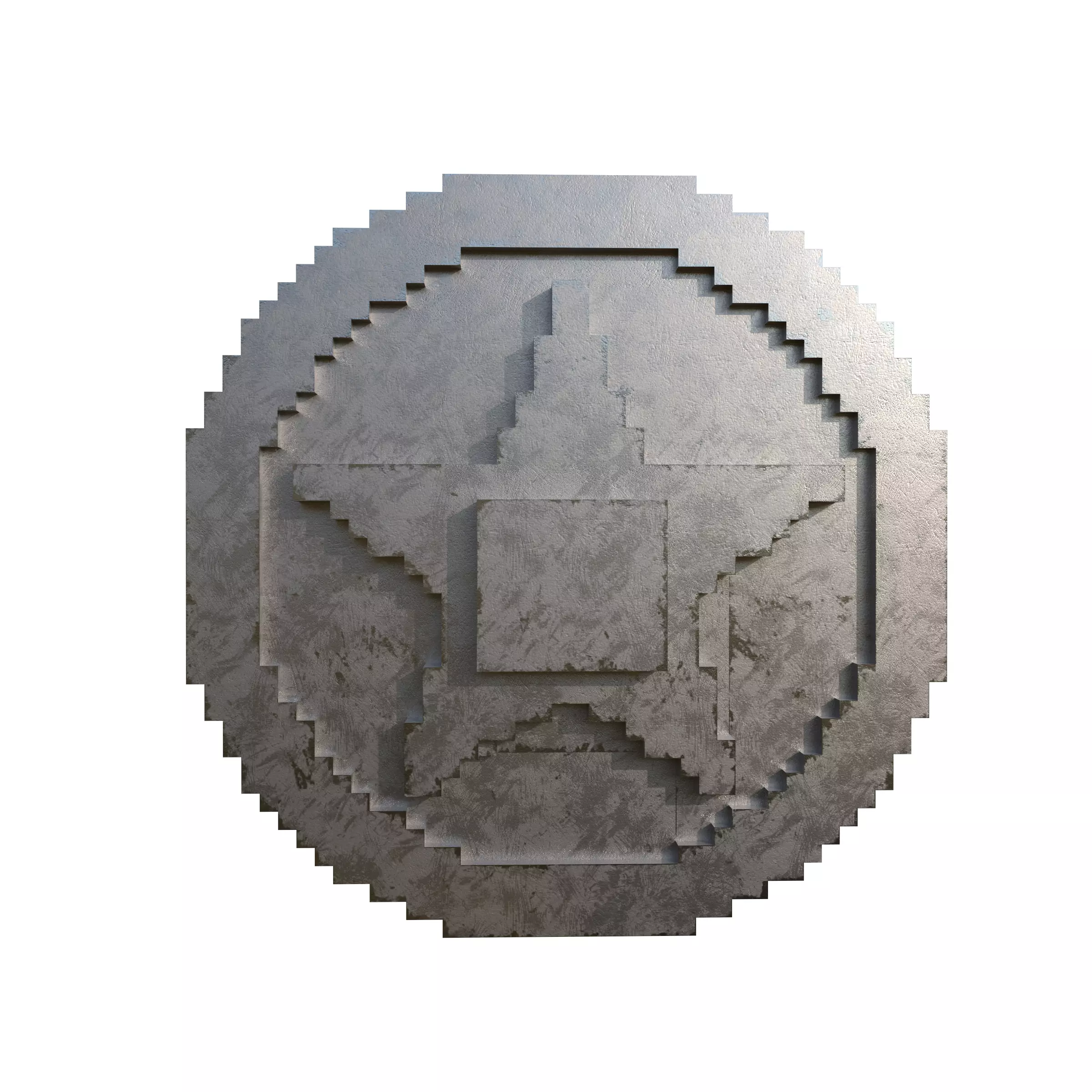 Voxel Star Coin Low-poly 3D model_8