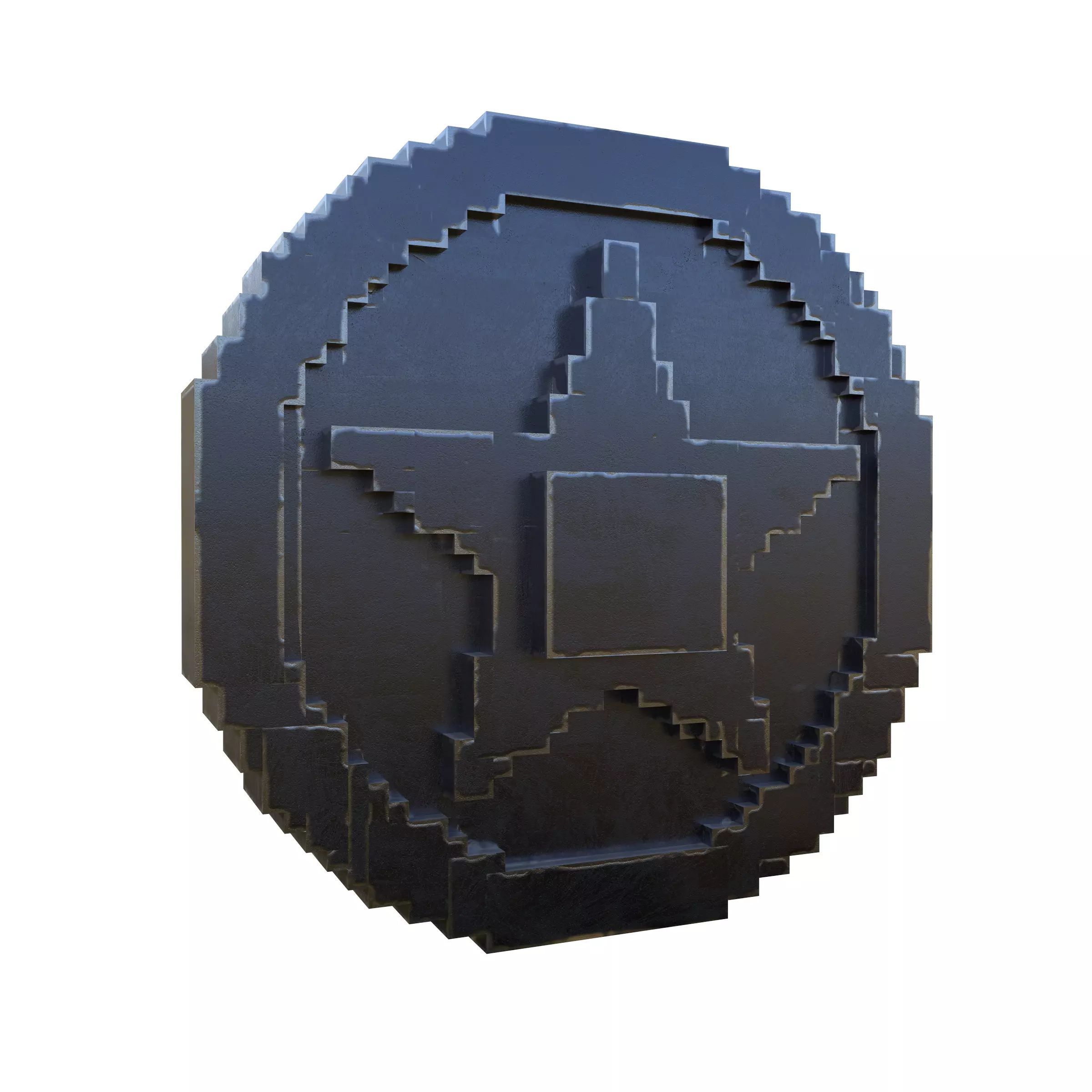Voxel Star Coin Low-poly 3D model_10