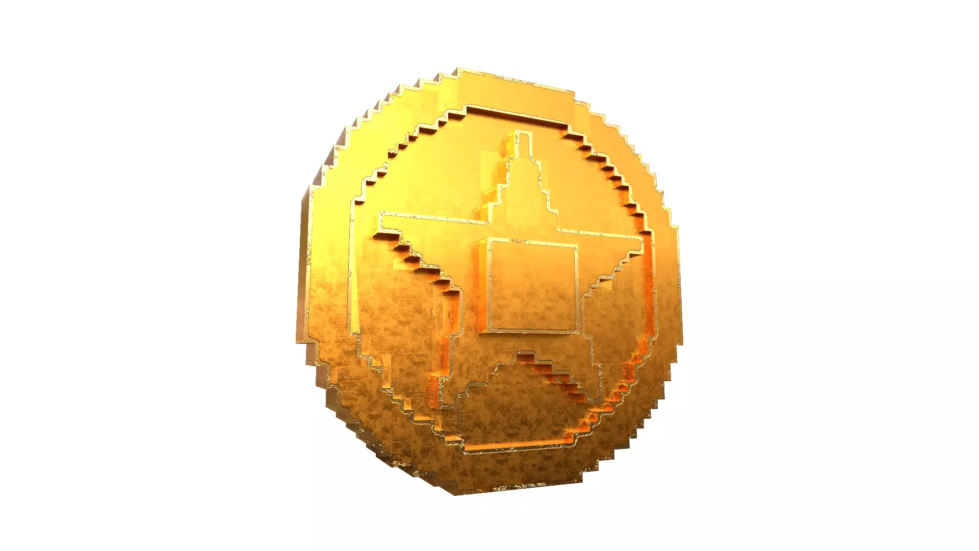 Voxel Star Coin Low-poly 3D model_1