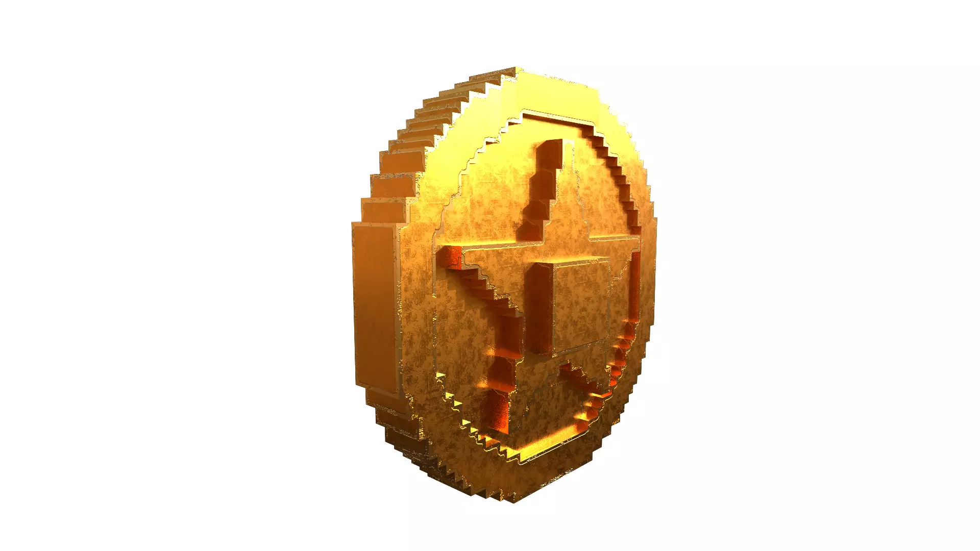 Voxel Star Coin Low-poly 3D model_3