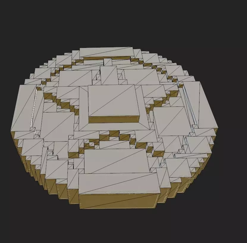 Voxel Star Coin Low-poly 3D model_14