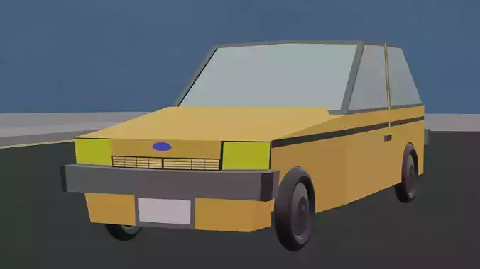 Low poly stylized Hatchback inspired by ford fiesta