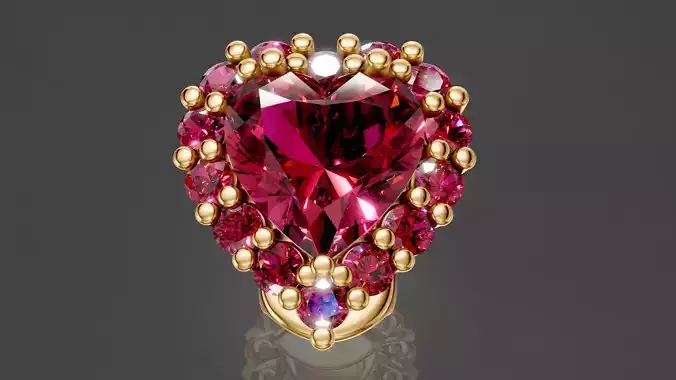 Heart Cluster earrings and Necklace Set