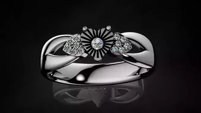 Heart Miracle plate Setting Engagement Ring