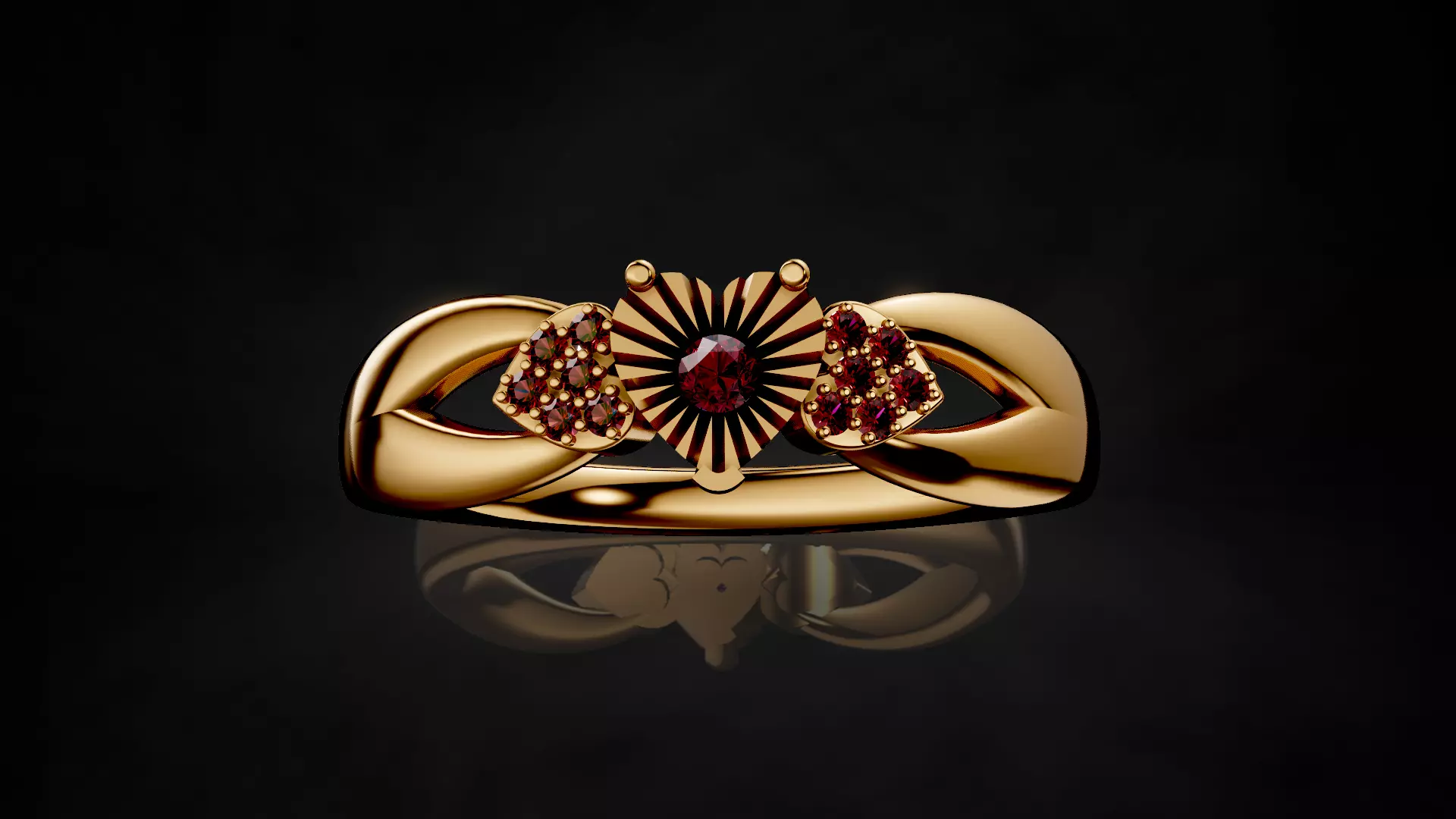 Heart Miracle plate Setting Engagement Ring 3D print model_13