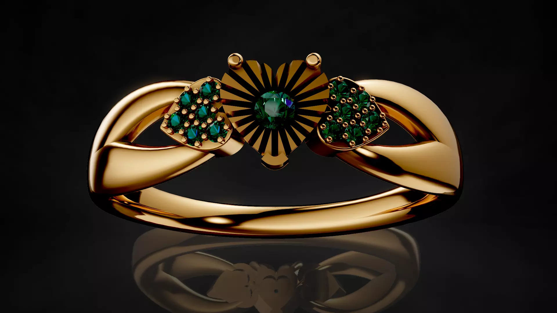 Heart Miracle plate Setting Engagement Ring 3D print model_16