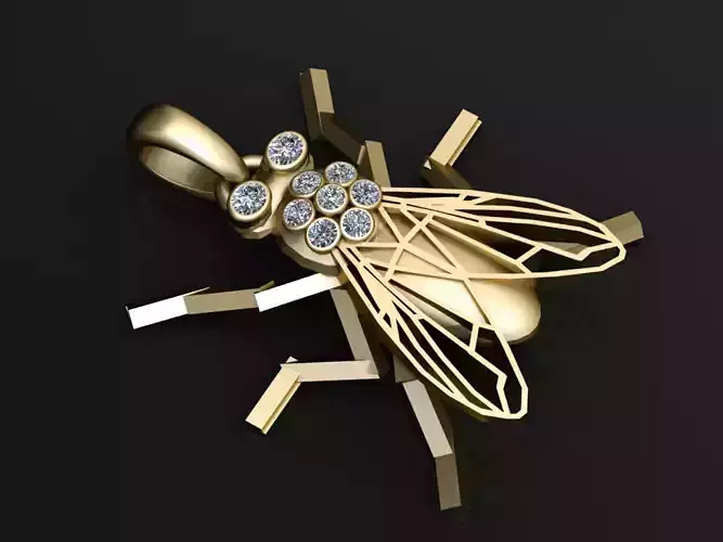 Diamond Fly Pendant 3D print model