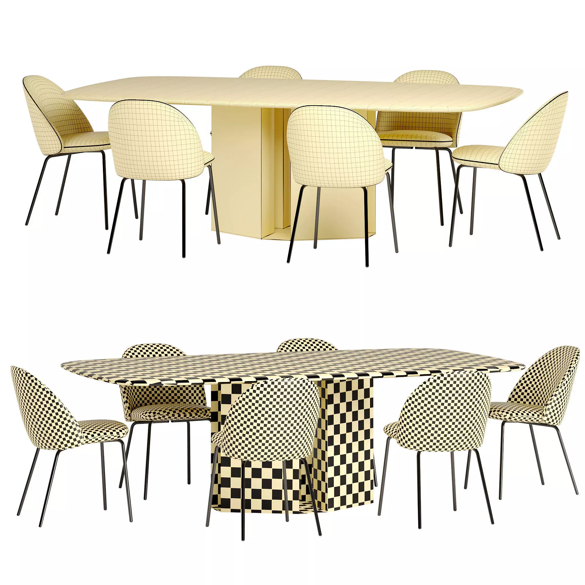 iola chair with eyl table 3D model_6