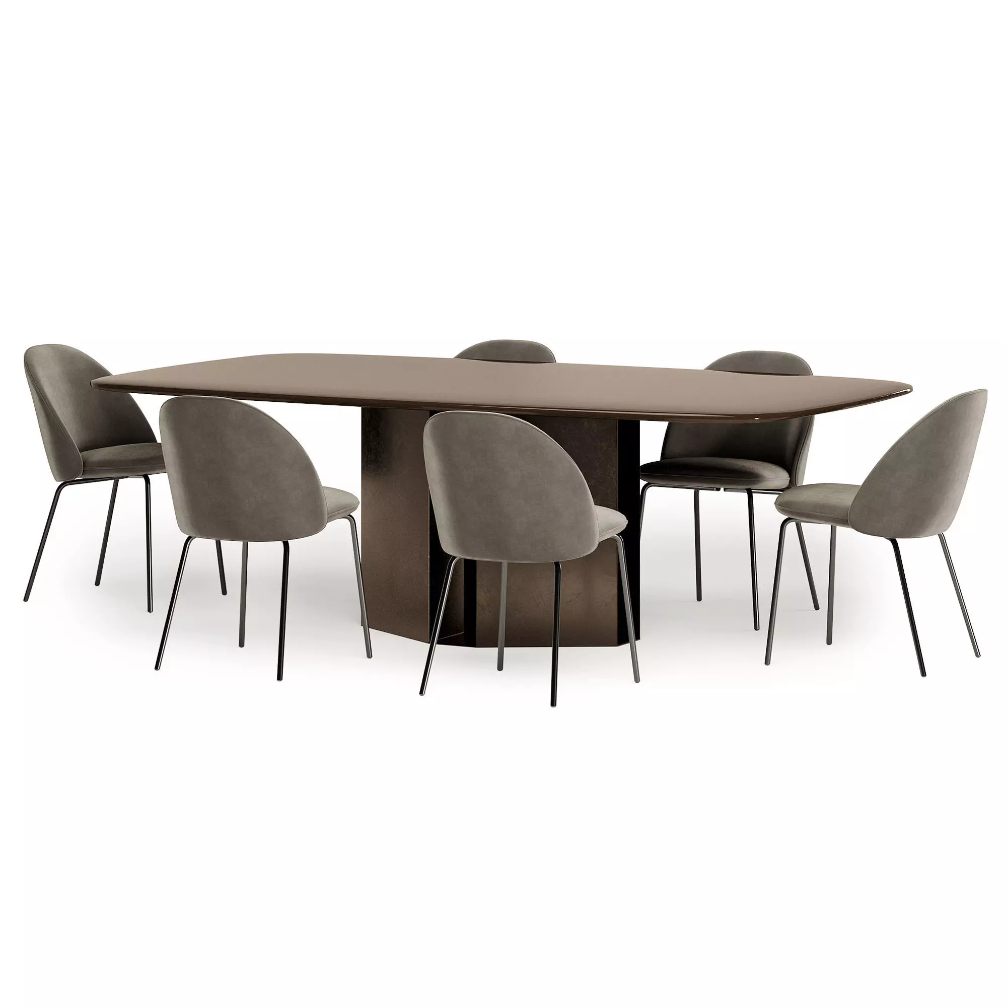 iola chair with eyl table 3D model_2