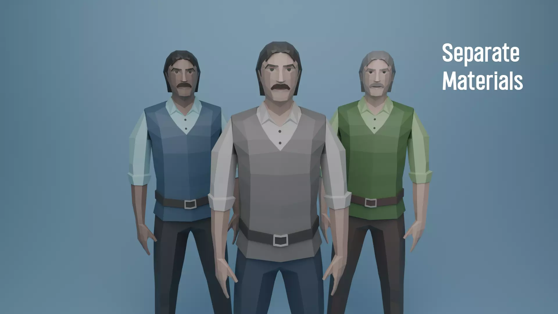 Low Poly Character Pack Rigged Low-poly 3D model_6
