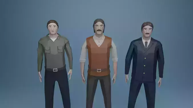 Low Poly Character Pack Rigged Low-poly 3D model
