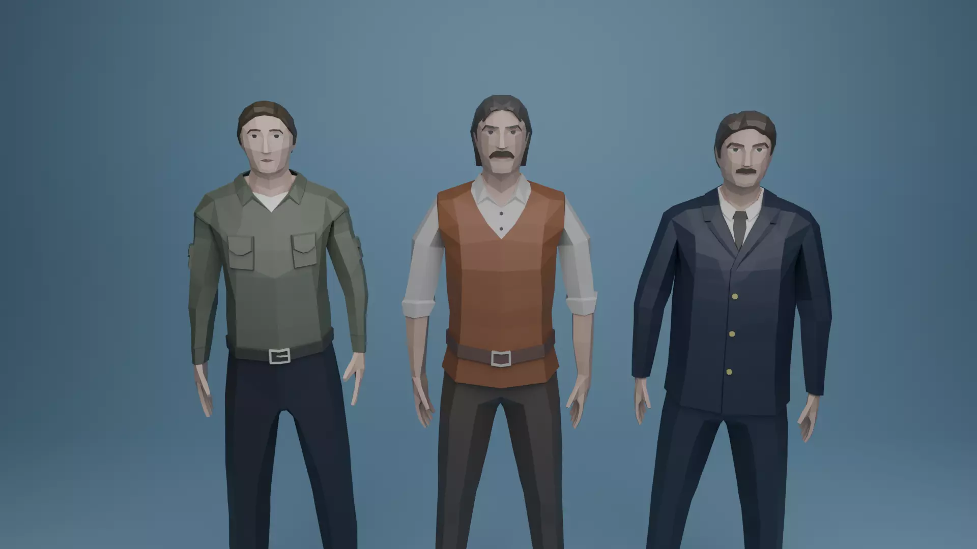 Low Poly Character Pack Rigged Low-poly 3D model_0