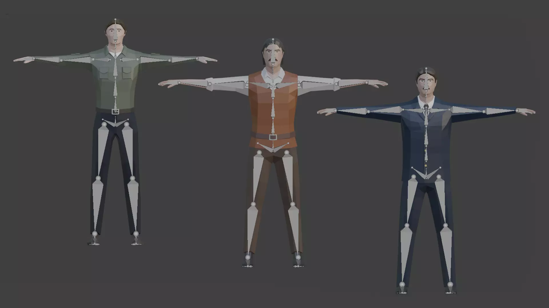 Low Poly Character Pack Rigged Low-poly 3D model_4