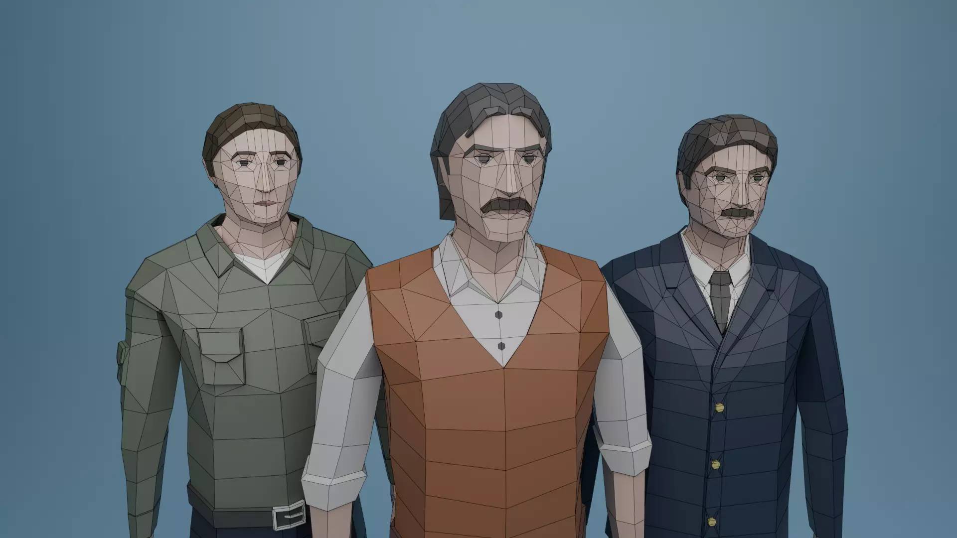 Low Poly Character Pack Rigged Low-poly 3D model_9