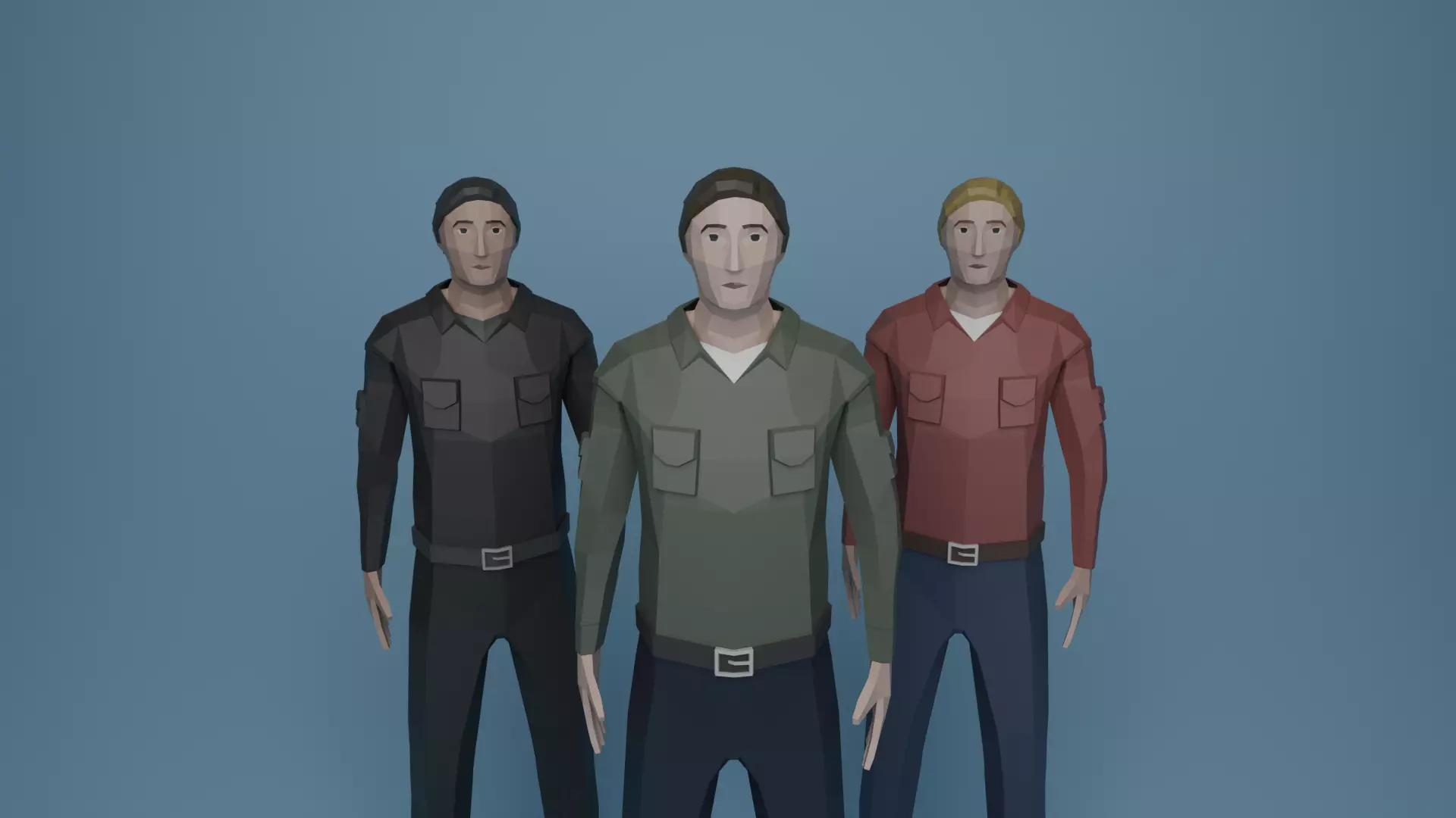 Low Poly Character Pack Rigged Low-poly 3D model_8