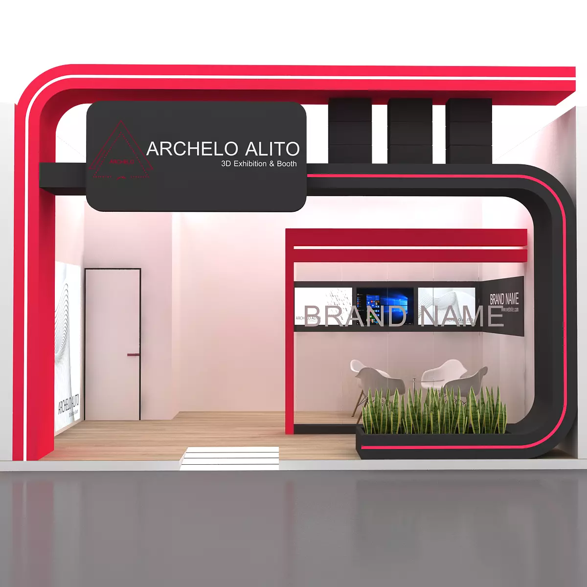 3D Model stall Exhibition Low-poly 3D model_5