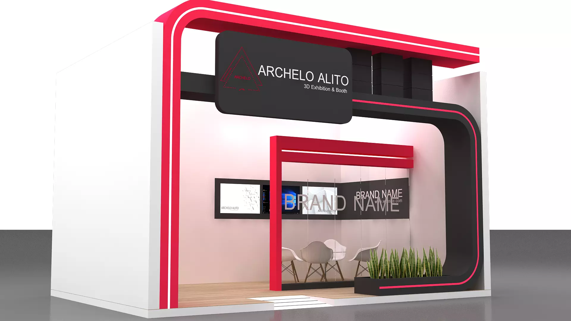 3D Model stall Exhibition Low-poly 3D model_4