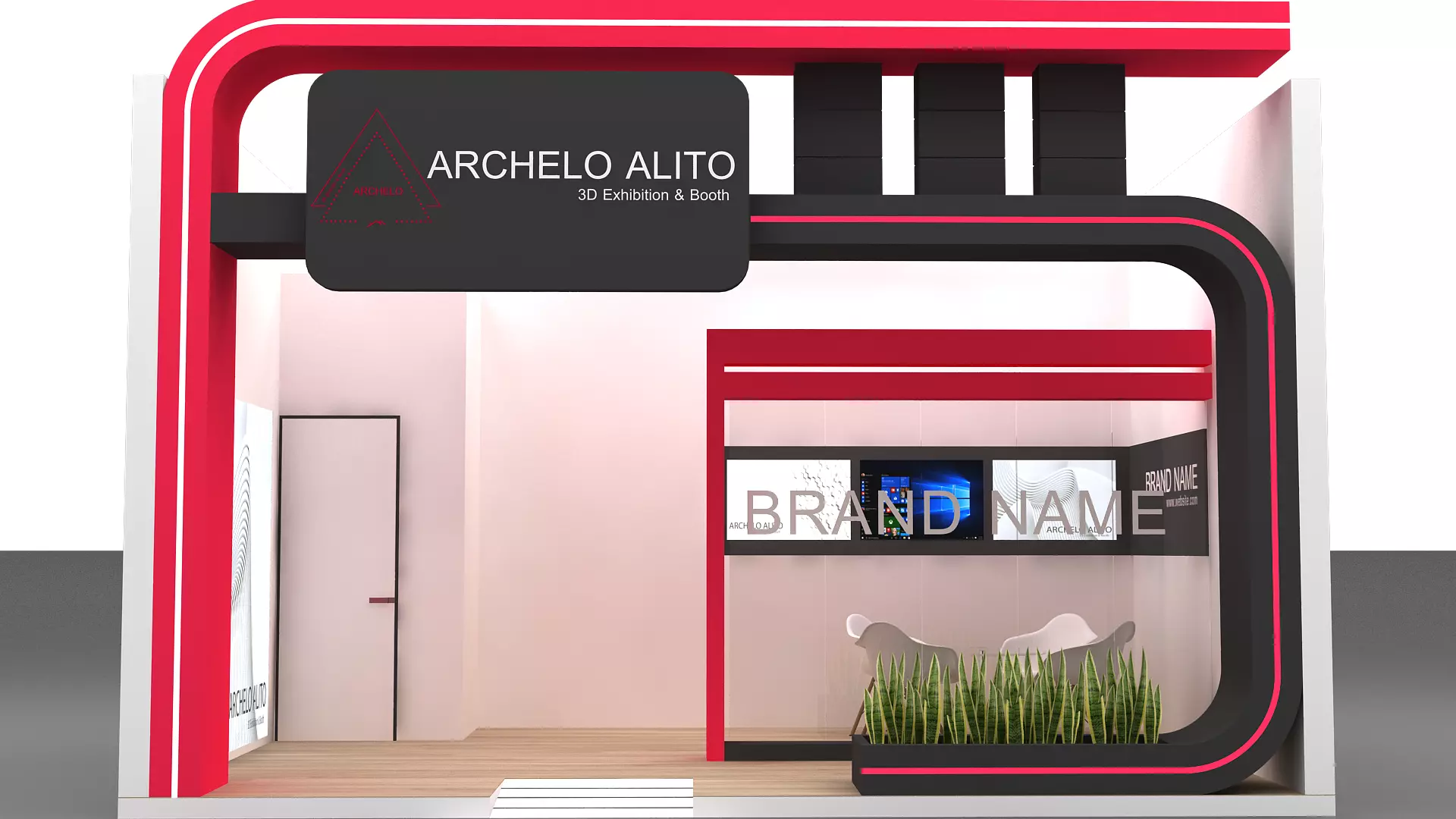 3D Model stall Exhibition Low-poly 3D model_2